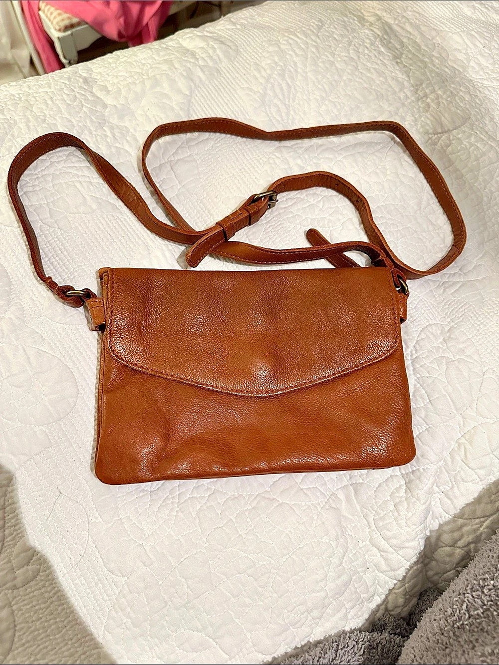 VILLANCHY Brown Leather-Look Crossbody Bag